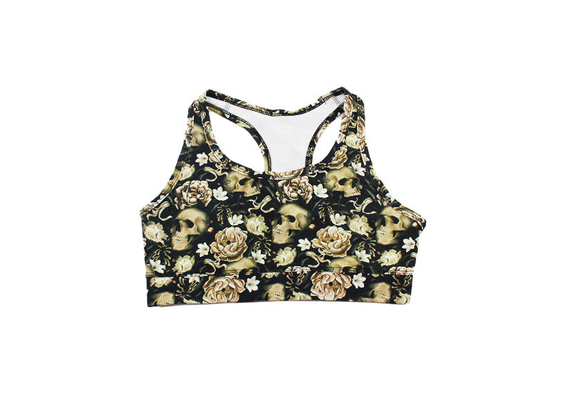 Sturdy By Design Gothic Garden Sports Bra crop top with racer style back