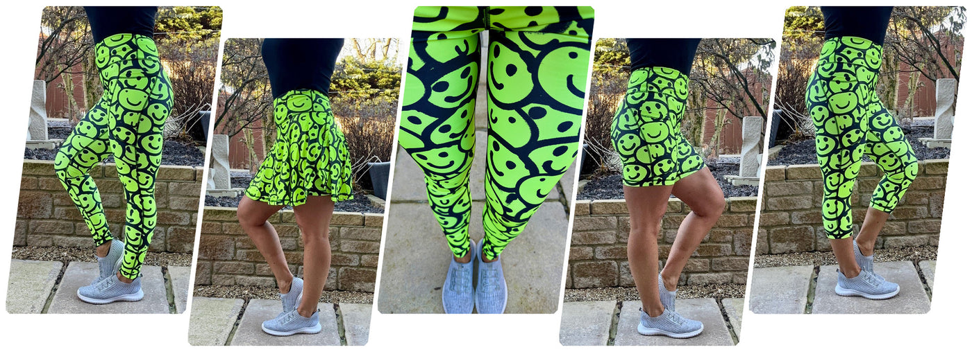 Sturdy By Design Neon Smiles Leggings