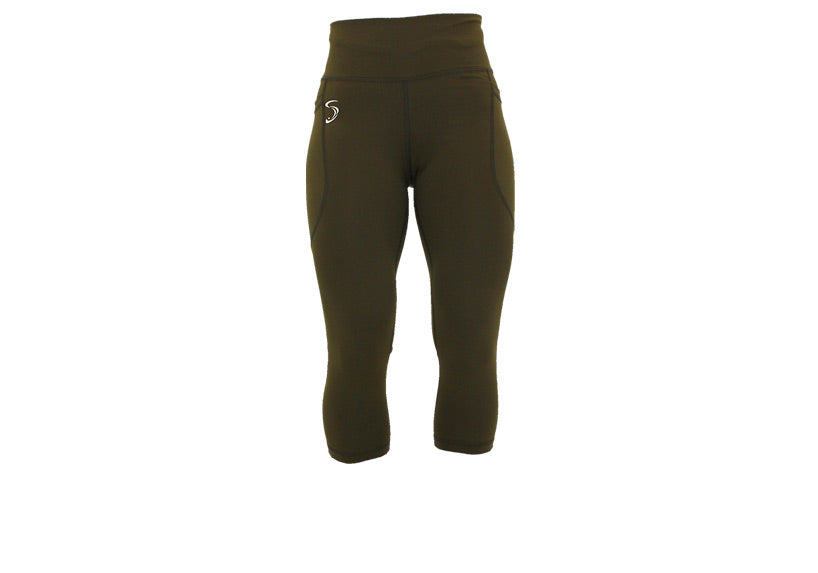 Capri Army Green Essentials Leggings with Thigh Pockets