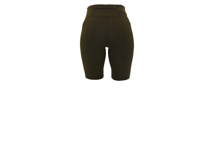 Army Green Essentials Long Shorts with Thigh Pockets