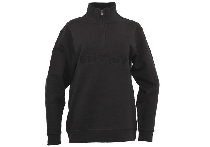 Quarter Zip Premium Black Sweatshirt