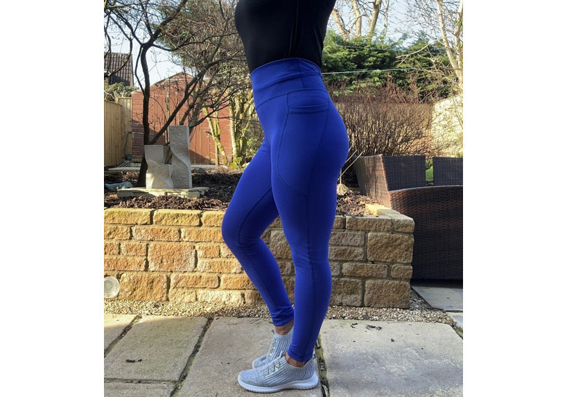 PRE ORDER Cobalt Blue Premium Sports Leggings with Pockets