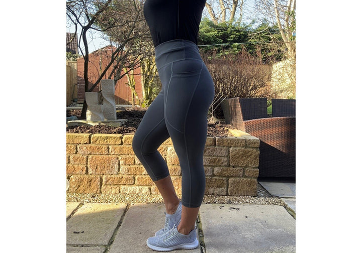 PRE ORDER Capri Dark Grey Premium Leggings with Pockets