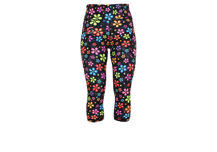 Capri Dazzling Daisies leggings with pockets