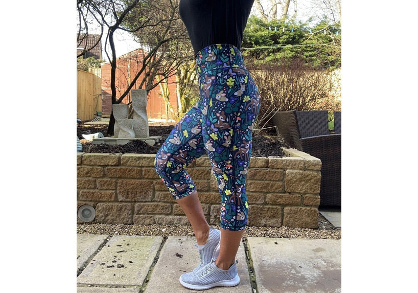 PRE ORDER Capri Fawn and Flora Leggings with pockets