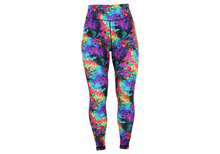 Winter Fluorescent Flora Leggings with Pockets