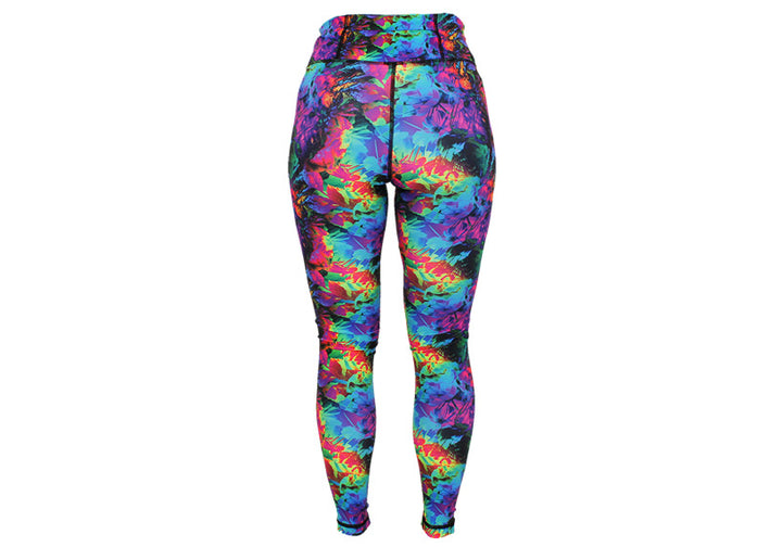 Winter Fluorescent Flora Leggings with Pockets