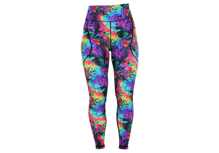 Winter Fluorescent Flora Leggings with Pockets