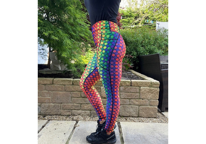 Harlequin leggings with pockets