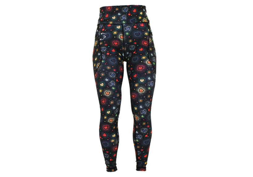 Winter Hazy Hearts Leggings with Pockets