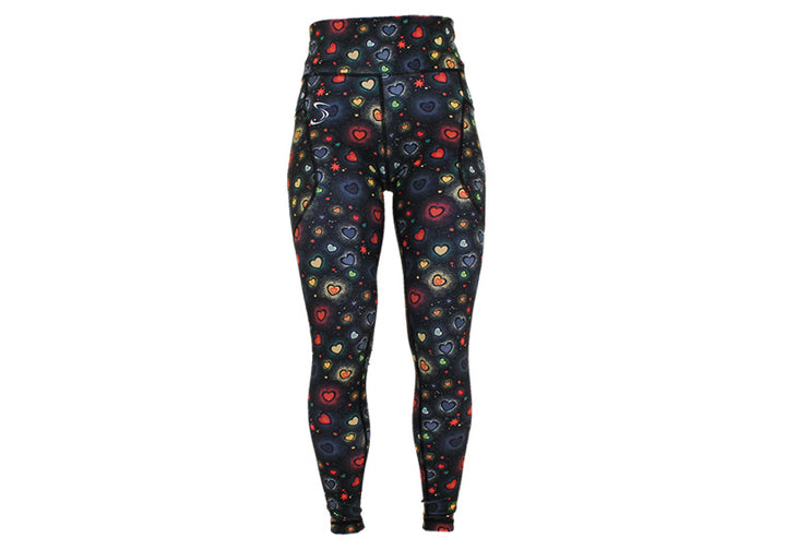 Winter Hazy Hearts Leggings with Pockets