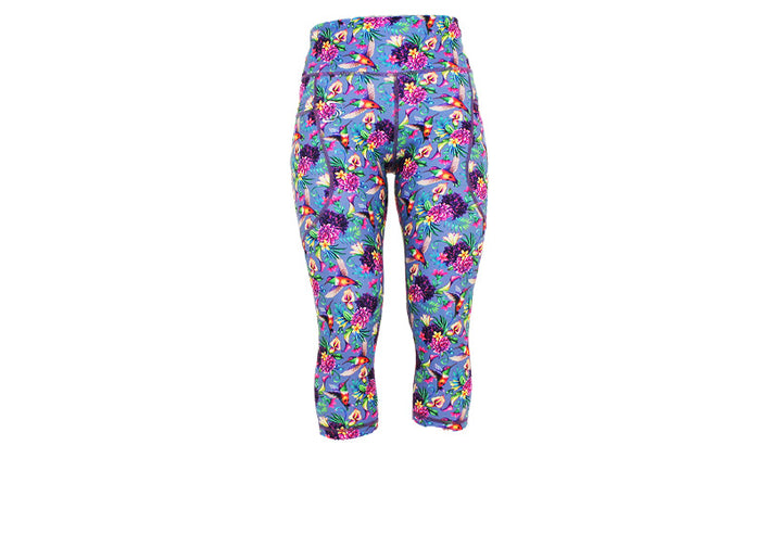 Capri Hummingbird leggings with pockets