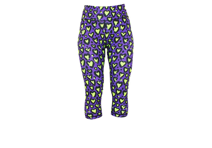 Capri Love Leopard Lime Leggings with pockets