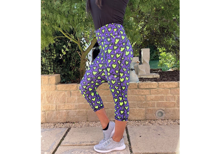 Capri Love Leopard Lime Leggings with pockets