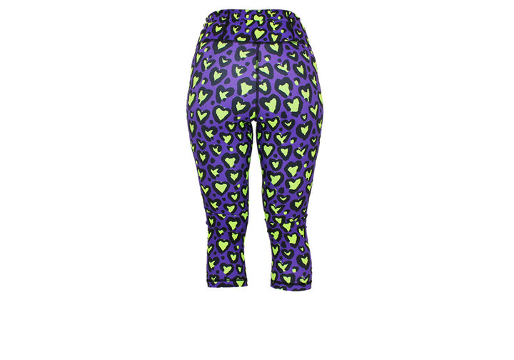 Capri Love Leopard Lime Leggings with pockets