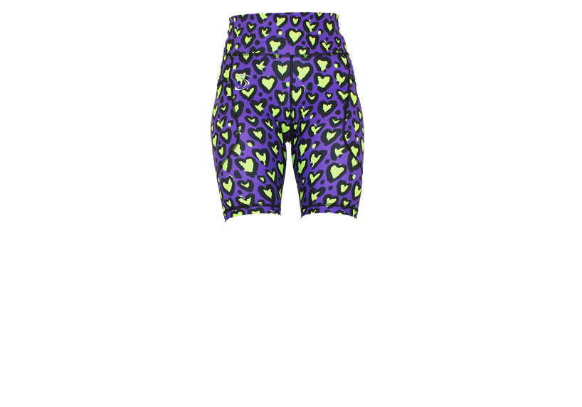 Love Leopard Lime Long Shorts with pockets