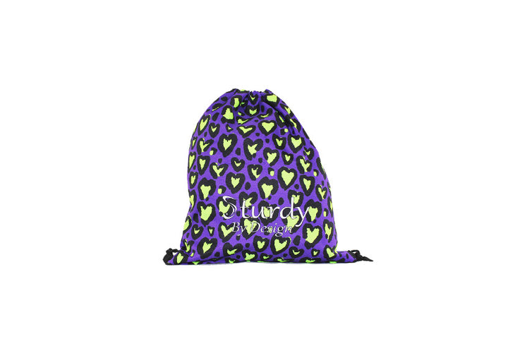 Love Leopard Lime Drawstring Bag