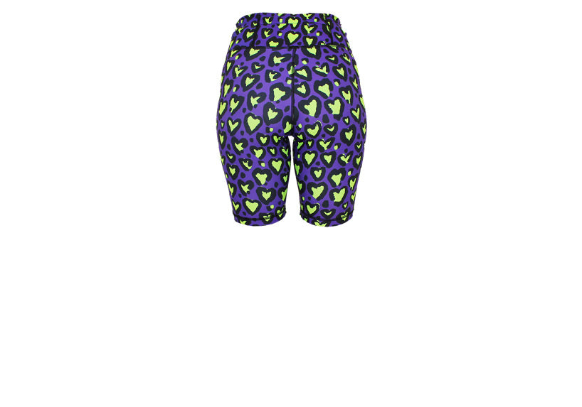 Love Leopard Lime Long Shorts with pockets