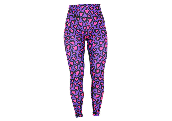 Winter Love Leopard Pink Leggings with Pockets