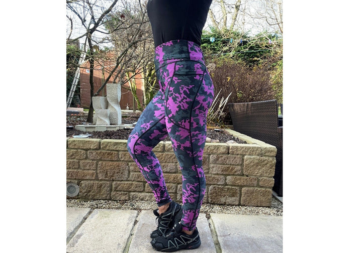 Magenta Camo leggings with pockets