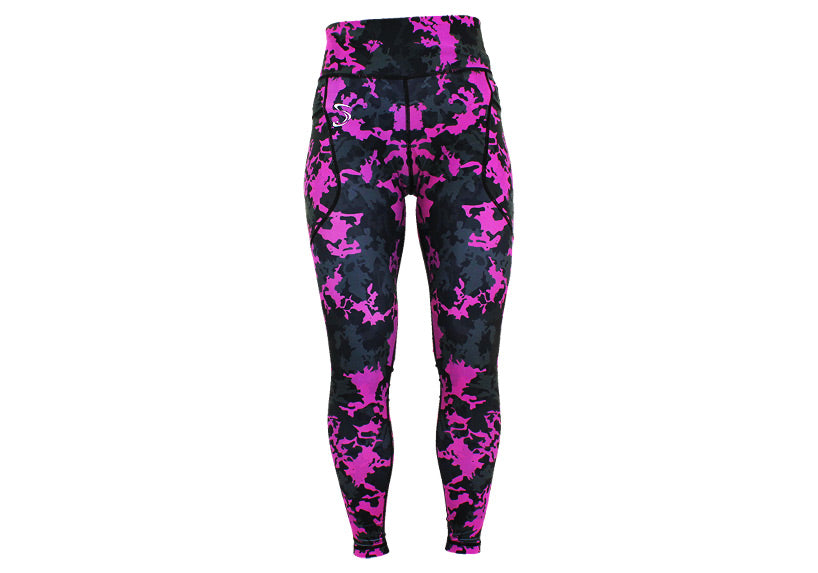 Magenta Camo leggings with pockets