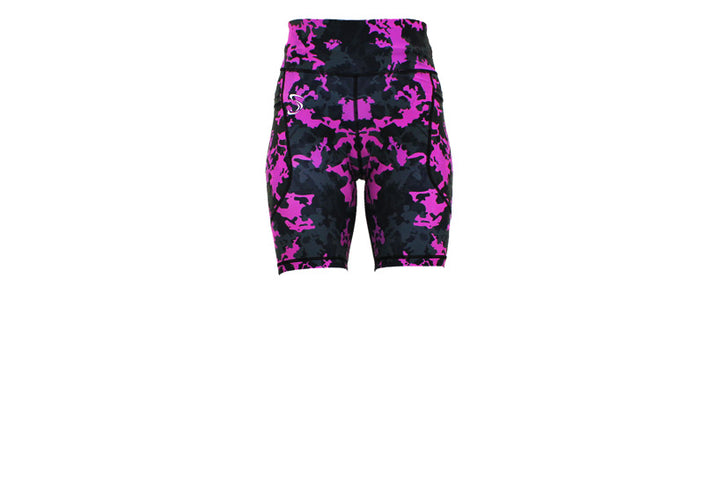 Magenta Camo Long Shorts with pockets