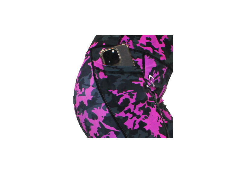 Magenta Camo Mid Shorts with pockets