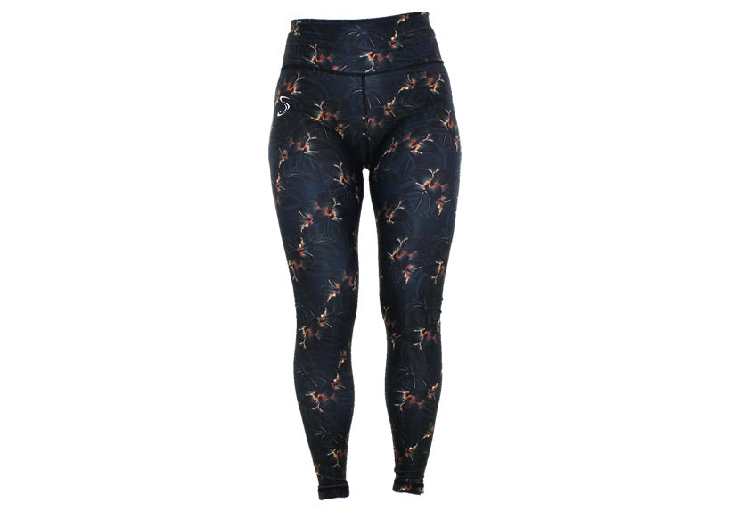 Winter Midnight Blooms Leggings with Pockets