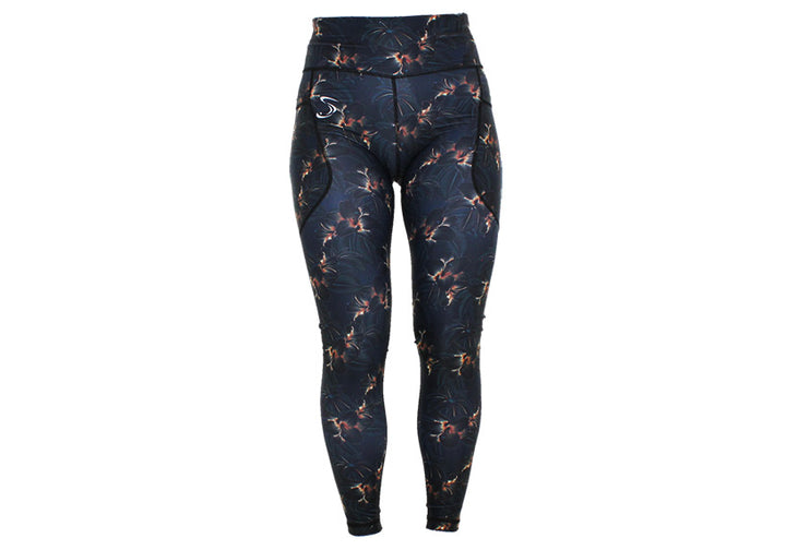 Winter Midnight Blooms Leggings with Pockets