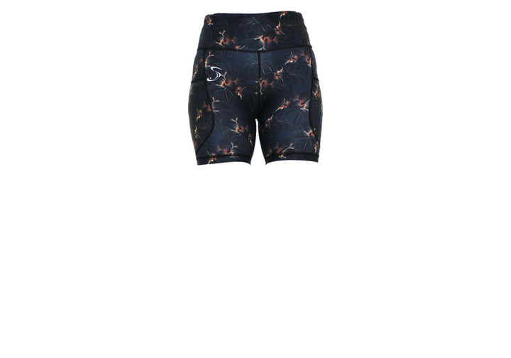 Midnight Blooms Mid Shorts with pockets