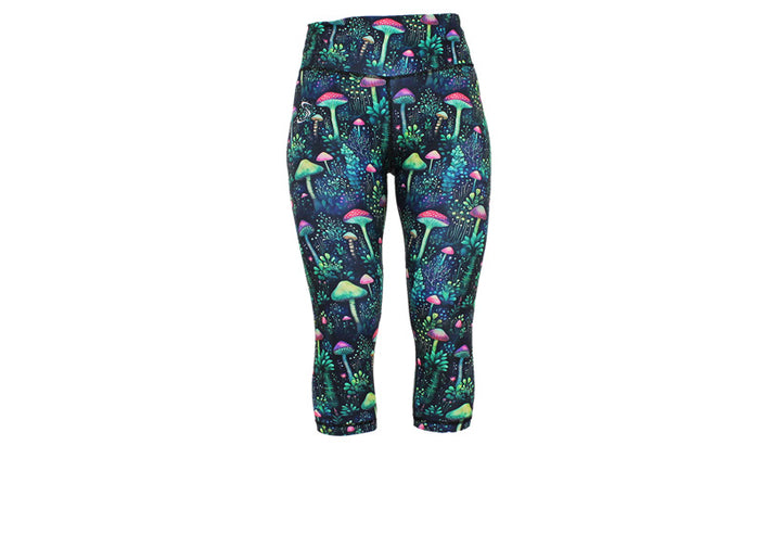 Capri Mushroom Magic Leggings with pockets