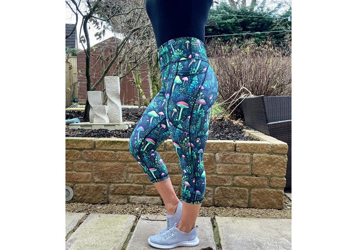 Capri Mushroom Magic Leggings with pockets