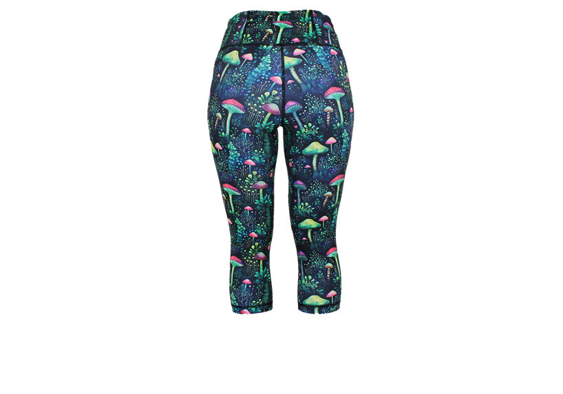 Capri Mushroom Magic Leggings with pockets