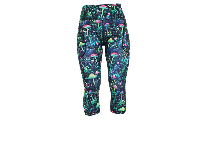 Capri Mushroom Magic Leggings with pockets