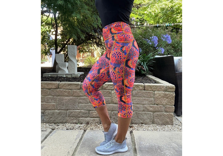 Capri Naranja Leggings with pockets