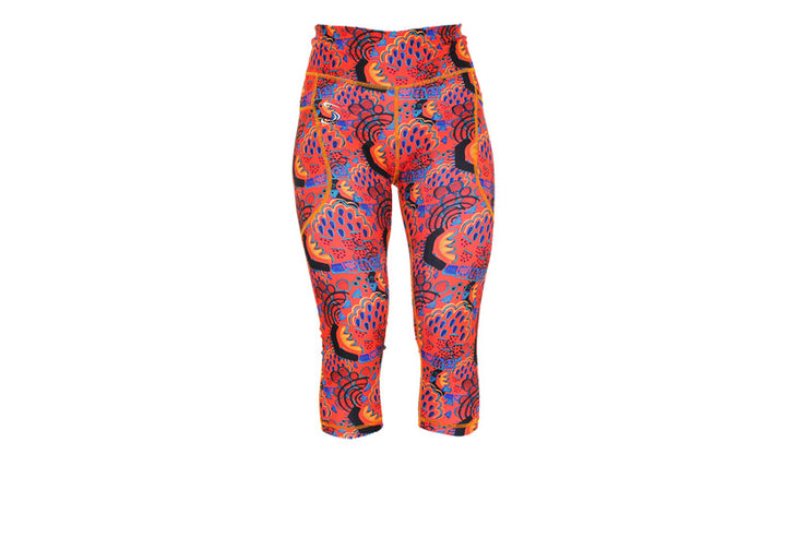 Capri Naranja Leggings with pockets