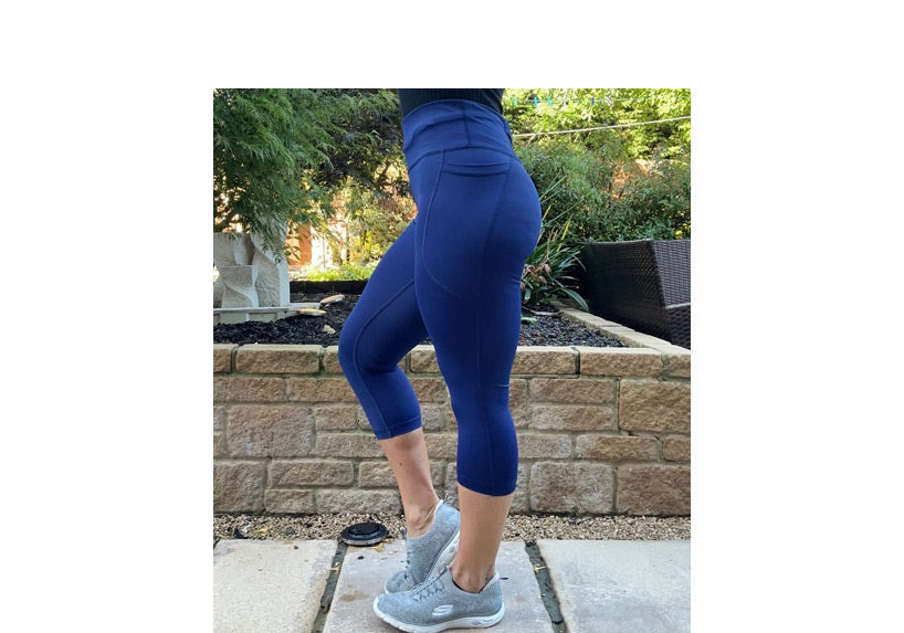 Capri Navy Essentials Leggings with Thigh Pockets