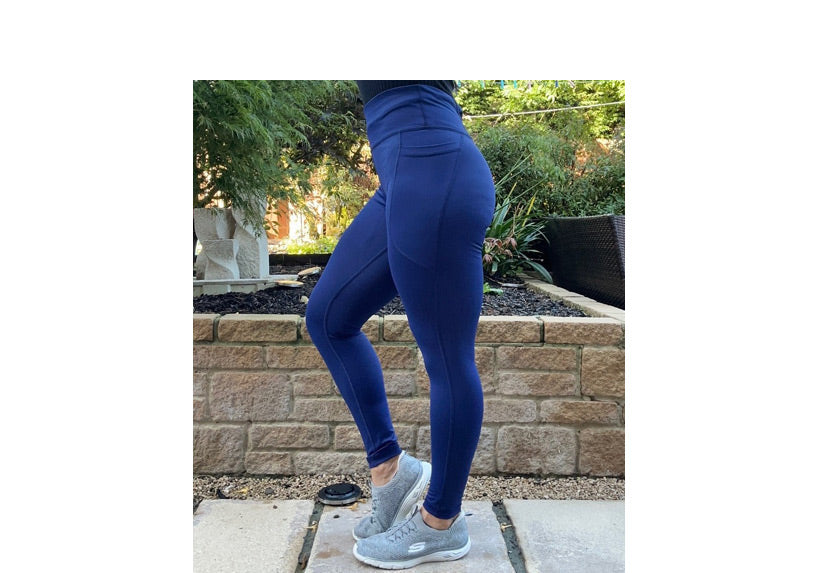 Navy Essentials Leggings with Thigh Pockets