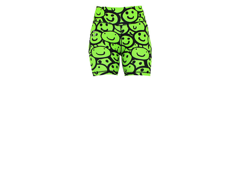 Neon Smiles Mid Shorts with pockets