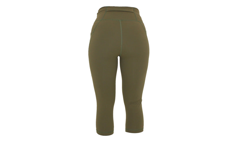 PRE ORDER Capri Olive Premium Leggings with Pockets