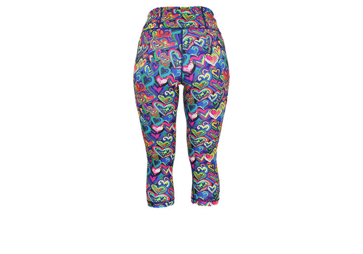 Capri Painted Love Leggings with pockets