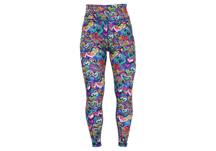 Winter Painted Love Leggings with Pockets