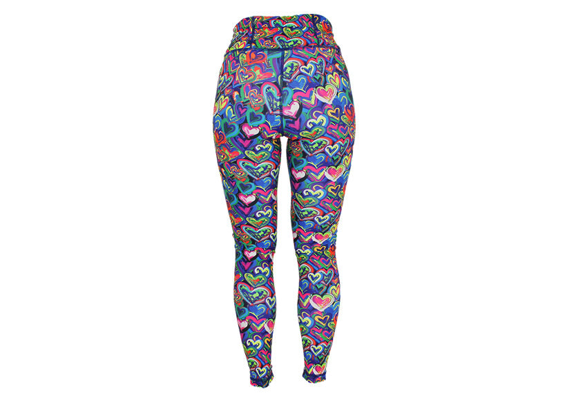 Winter Painted Love Leggings with Pockets