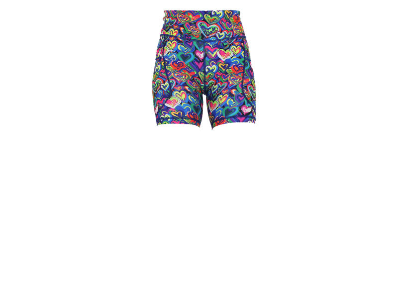 Painted Hearts Mid Shorts with pockets