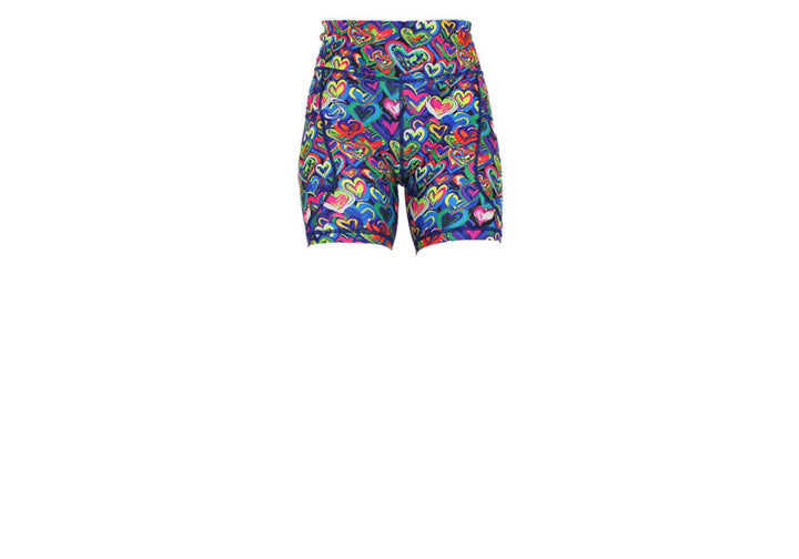 Painted Hearts Mid Shorts with pockets