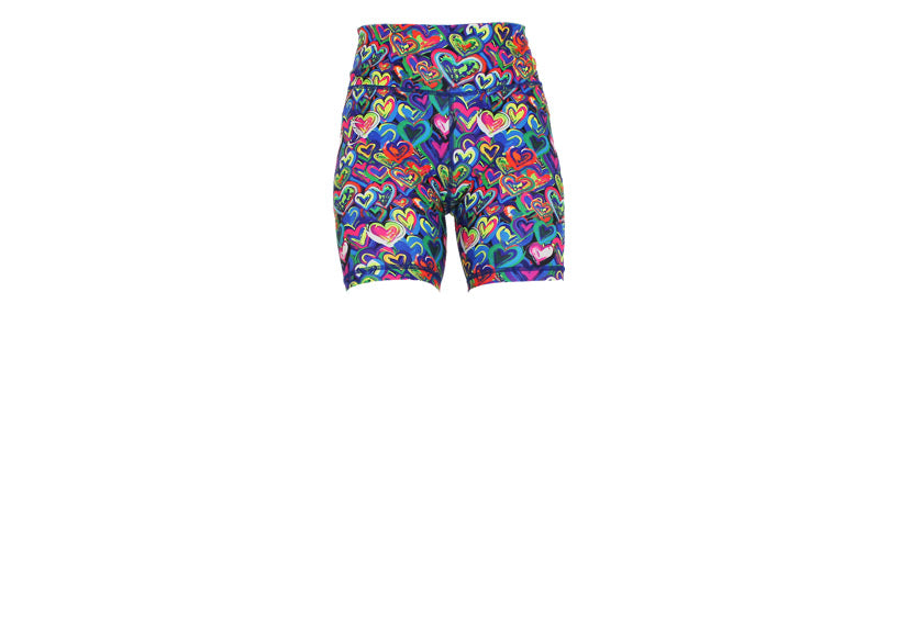 Painted Hearts Mid Shorts with pockets