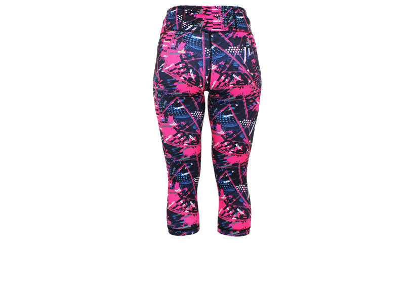 Capri Pink Punk leggings with pockets