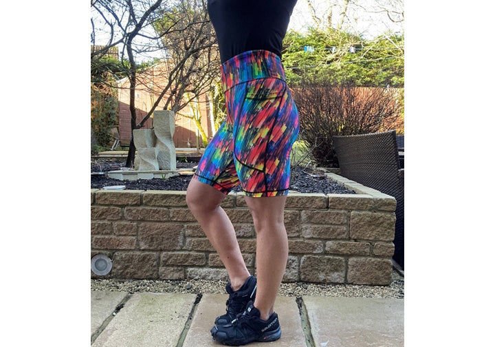 Rainbow Blitz Long Shorts with pockets