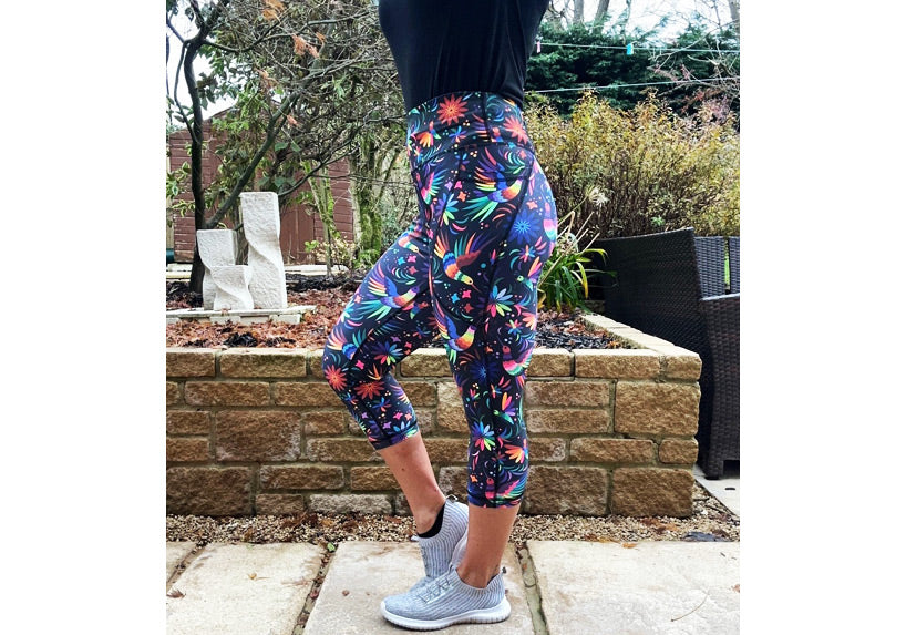 Capri Rainbow Rainforest Leggings with pockets