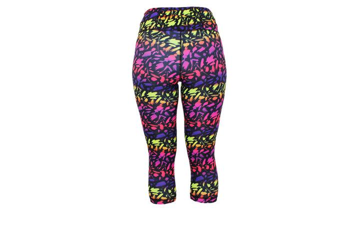 Capri Sunset Strokes Leggings with pockets